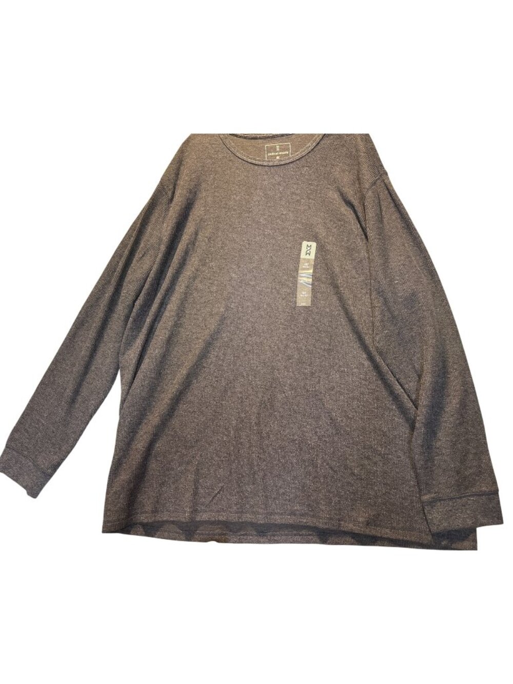 Mutual Weave Mens  4XLT Big & Tall Brown Marl Long Sleeve Shirt Recycled  Polyes